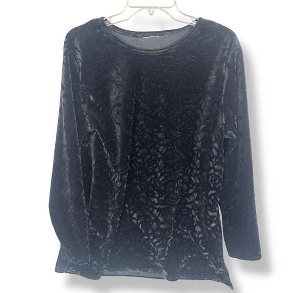 Velvet Burnout Top Womens Size XXL Black Whimsigoth Witchy Fairy Gothic Vamp - Picture 6 of 13